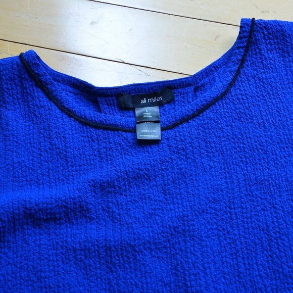Ali Miles Women's Crinkle Top Blouse Tunic Size L - Picture 2 of 10